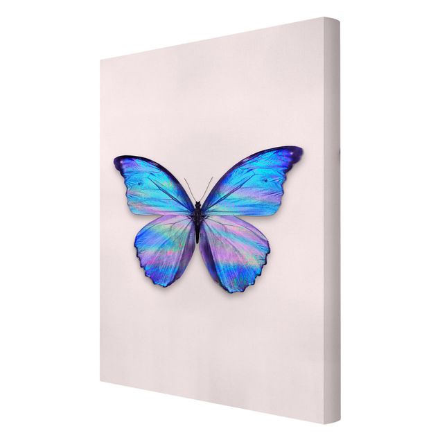 Moderne Leinwandbilder Wohnzimmer Holografischer Schmetterling
