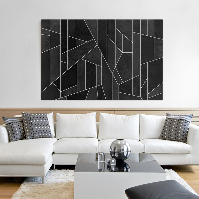 Abstrakte Kunst Bilder Schwarz Weiß Geometrie Aquarell