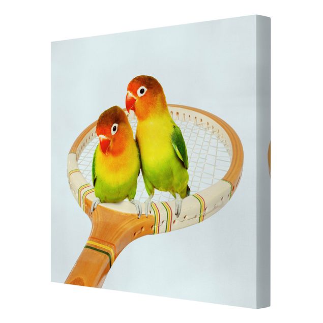 Wandbilder Wohnzimmer modern Tennis mit Vögeln