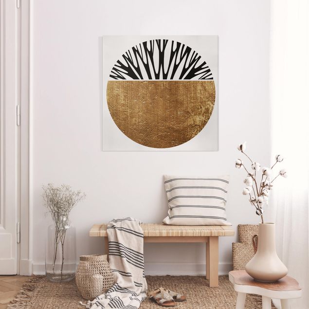 Wandbilder abstrakt Abstrakte Formen - Goldener Kreis