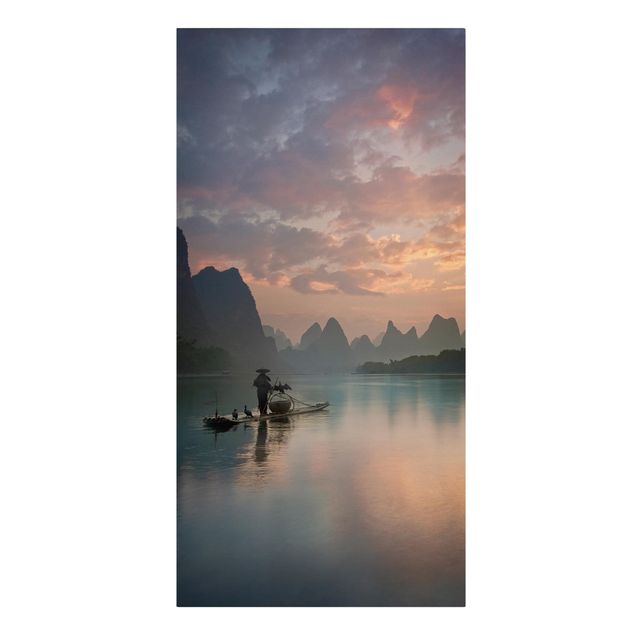 Schöne Wandbilder Sonnenaufgang über chinesischem Fluss