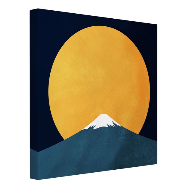 Kunstdrucke auf Leinwand Sonne, Mond und Berge