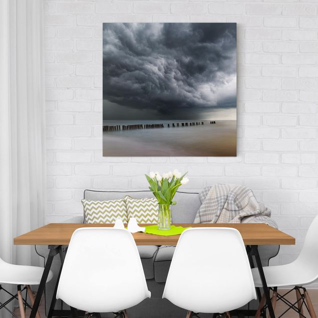 Leinwandbilder Strand und Meer Sturmwolken über der Ostsee