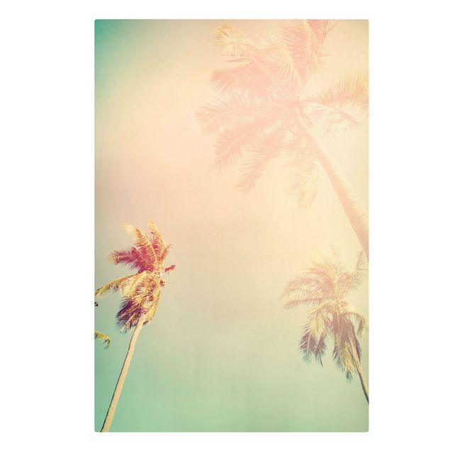 Wandbilder Tropische Pflanzen Palmen bei Sonnenuntergang III