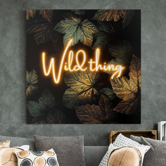 Wandbilder XXL Wild Thing goldene Blätter