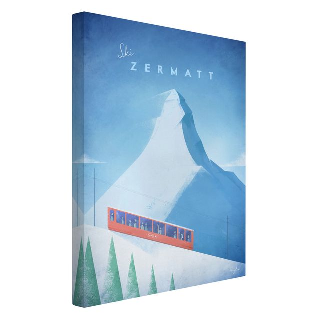 Kunstdrucke auf Leinwand Reiseposter - Zermatt
