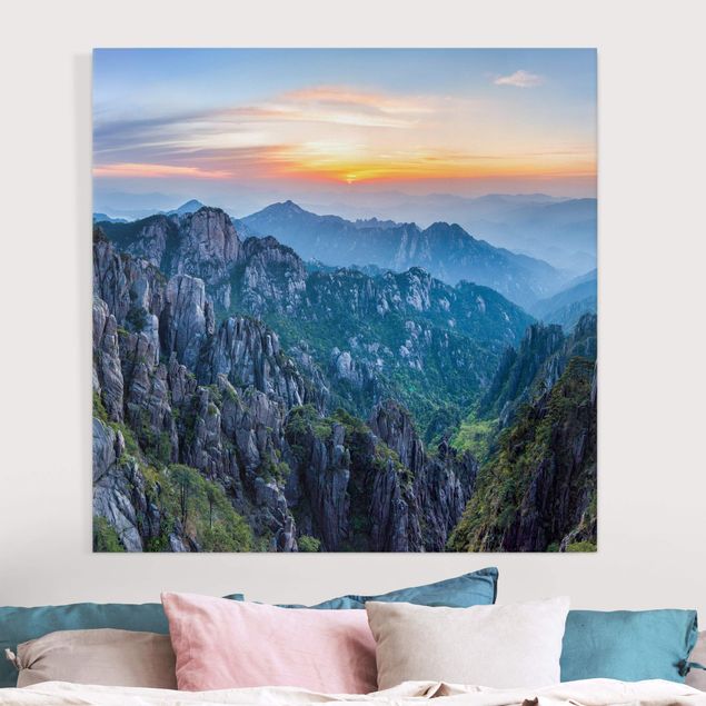 Wandbilder XXL Sonnenaufgang über dem Huangshan Gebirge