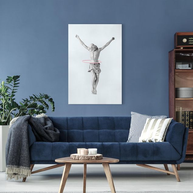 Wandbilder Wohnzimmer modern Jesus mit Hula Hoop Reifen