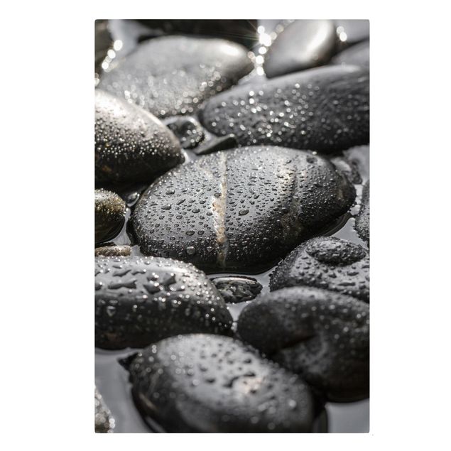 Bilder auf Leinwand Schwarze Steine im Wasser