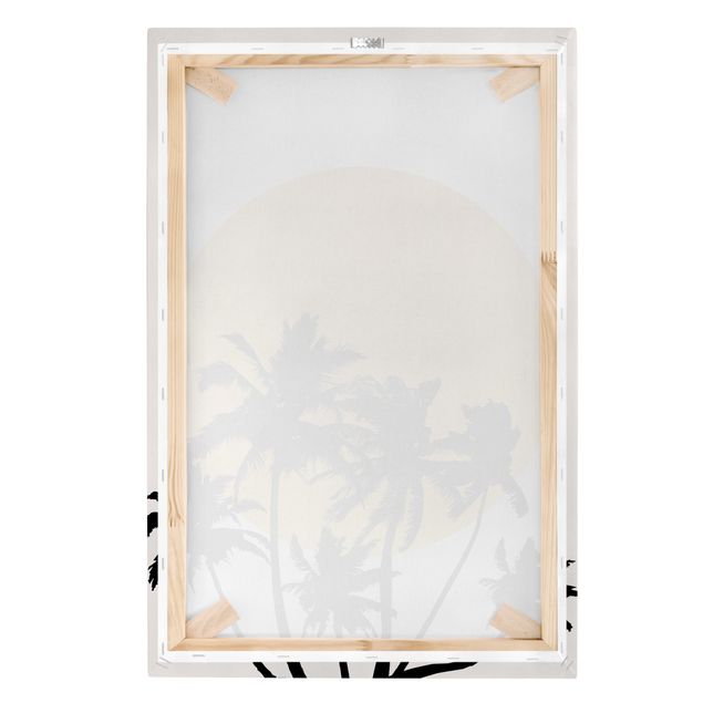 Schöne Wandbilder Palmen vor goldener Sonne