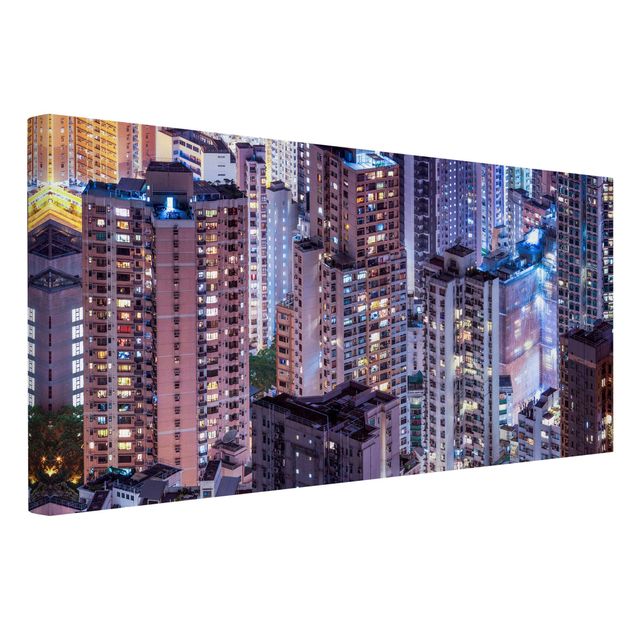Wandbilder Skyline Hongkong Lichtermeer