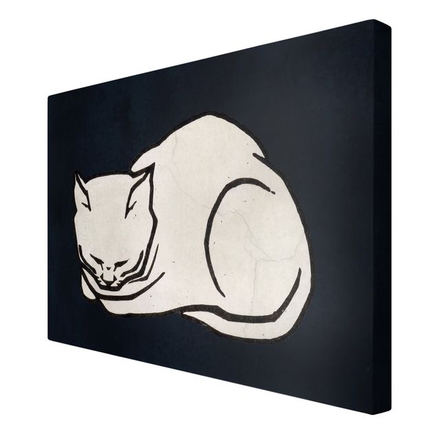 Leinwandbilder Wohnzimmer modern Schlafende Katze Illustration