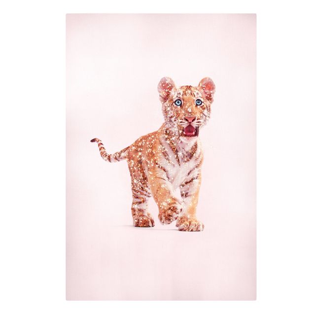 Kunstdrucke auf Leinwand Tiger mit Glitzer