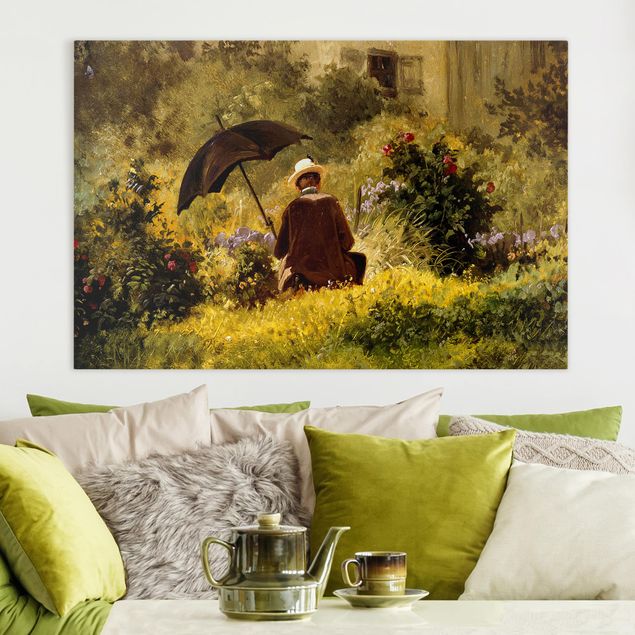 Romantik Bilder Carl Spitzweg - Der Maler im Garten
