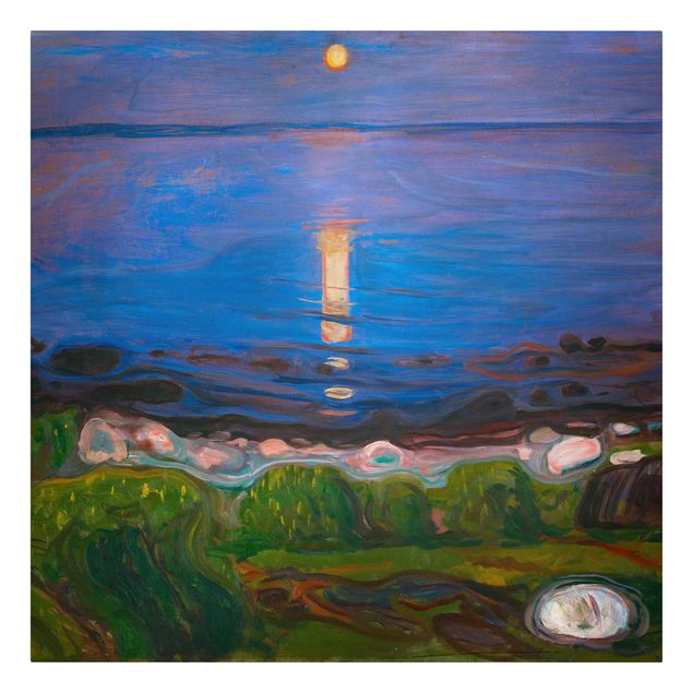 Leinwandbilder Natur Edvard Munch - Sommernacht am Meeresstrand