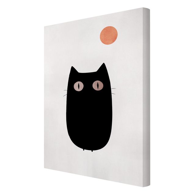 Leinwandbilder Tier Schwarze Katze Illustration
