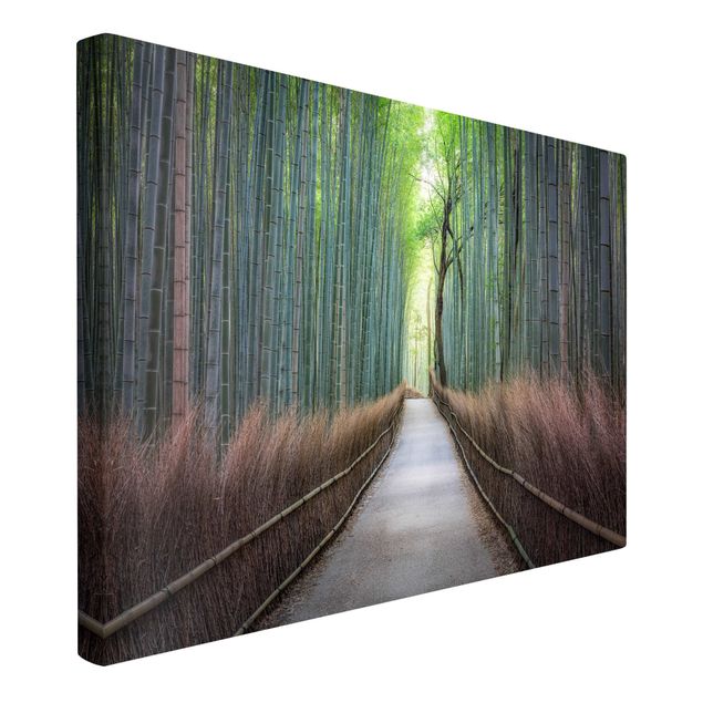 Kunstdrucke auf Leinwand Der Weg durch den Bambus