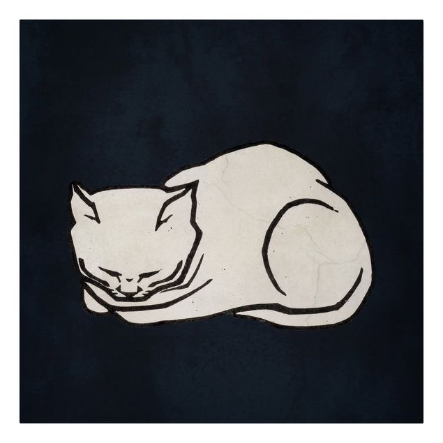 Kunstdrucke auf Leinwand Schlafende Katze Illustration