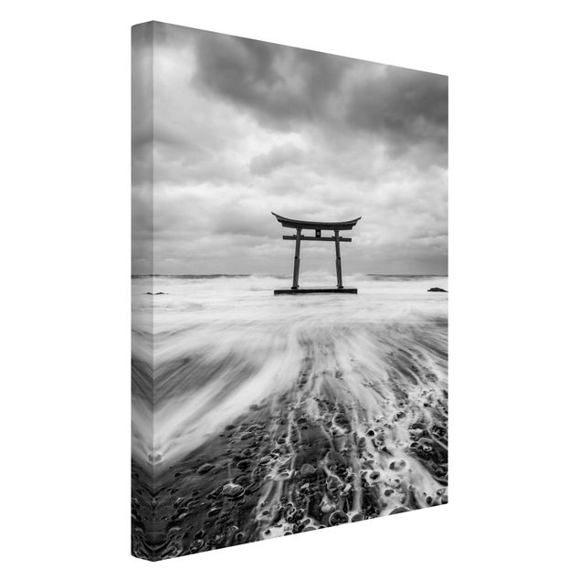 Leinwand Kunstdruck Japanisches Torii im Meer