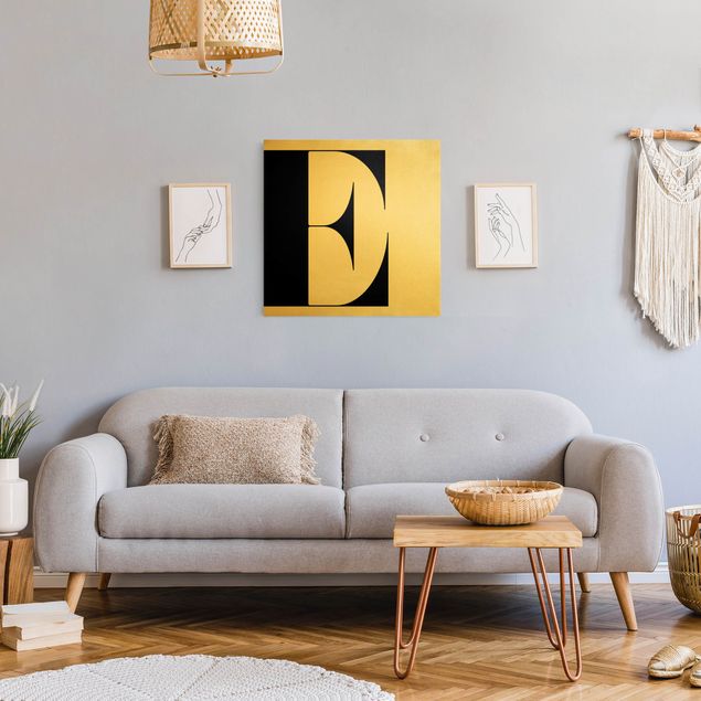Moderne Leinwandbilder Wohnzimmer Antiqua Letter E