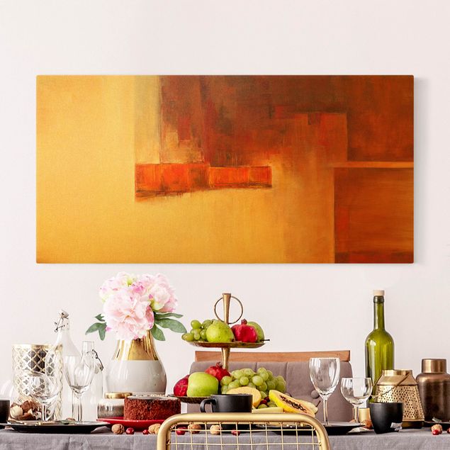 Wandbilder abstrakt Balance Orange Braun