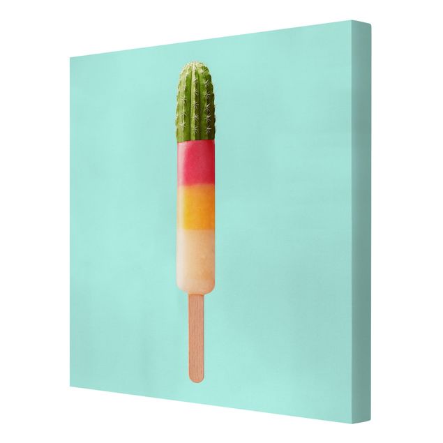 Leinwandbild - Jonas Loose - Eis mit Kaktus - Quadrat 1:1