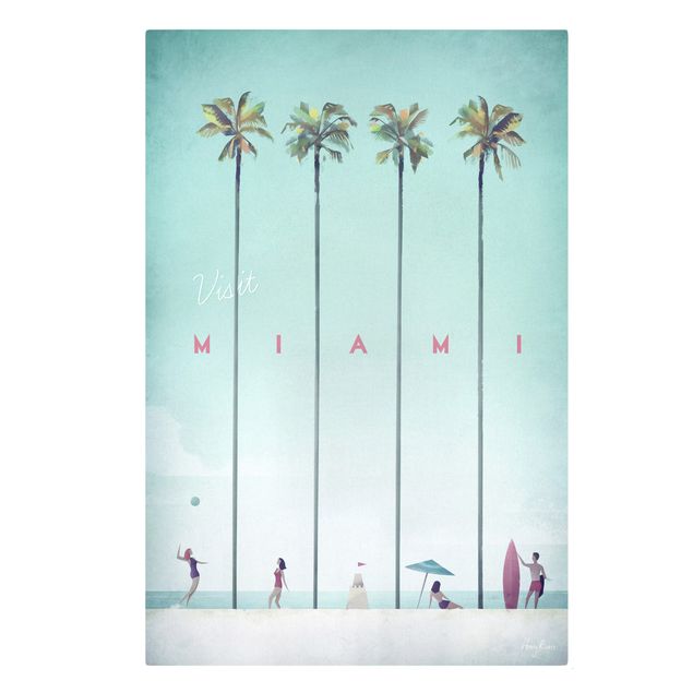 Leinwand Kunstdruck Reiseposter - Miami