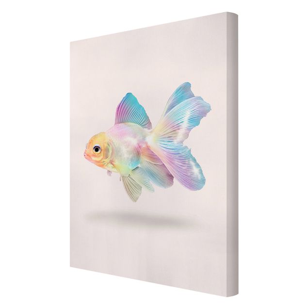 Wandbilder Wohnzimmer modern Fisch in Pastell
