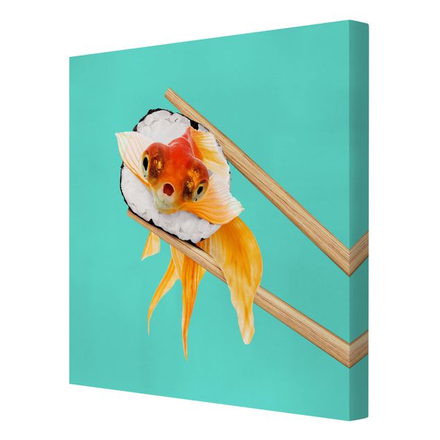 Wandbilder Sushi mit Goldfisch