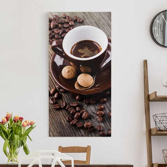 Wandbilder XXL Kaffeetasse mit Kaffeebohnen