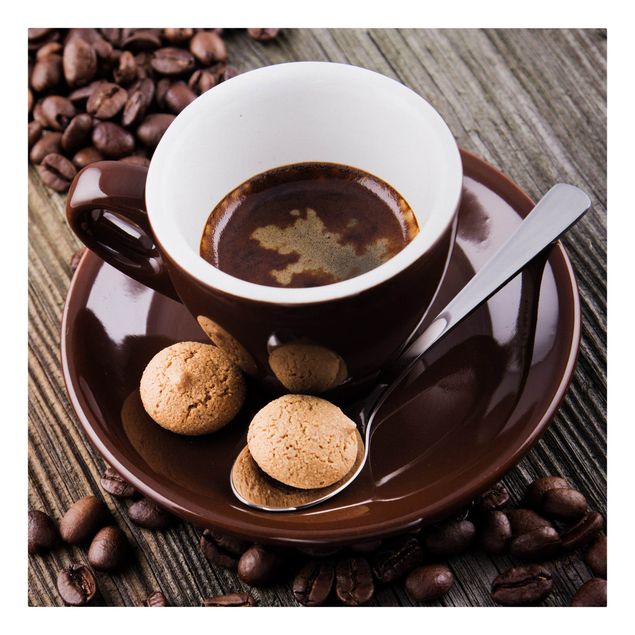 Leinwandbilder Kaffeetasse mit Kaffeebohnen
