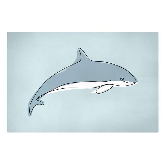Kunstdrucke auf Leinwand Delfin Line Art