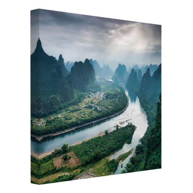Kunstdrucke auf Leinwand Talblick über den Li-Fluss