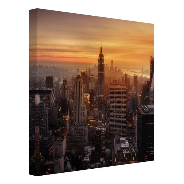 Leinwandbilder Wohnzimmer modern Manhattan Skyline Abendstimmung