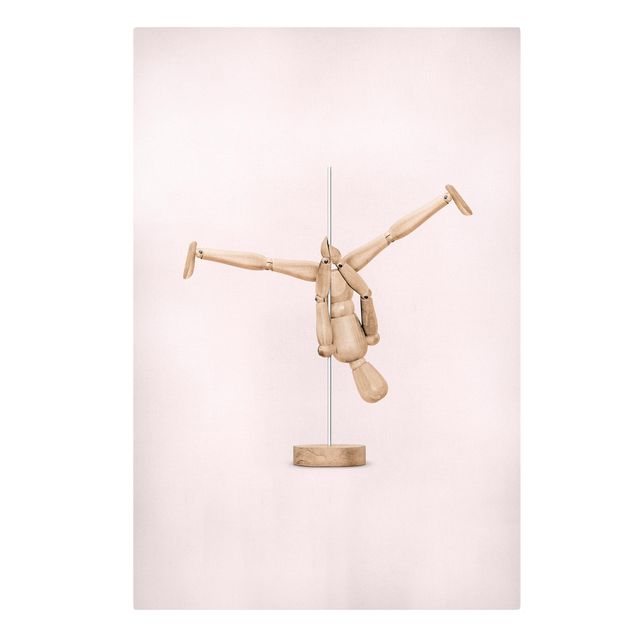 Schöne Leinwandbilder Poledance mit Holzfigur