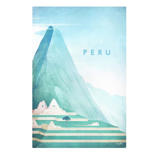 Leinwandbild Vintage Reiseposter - Peru