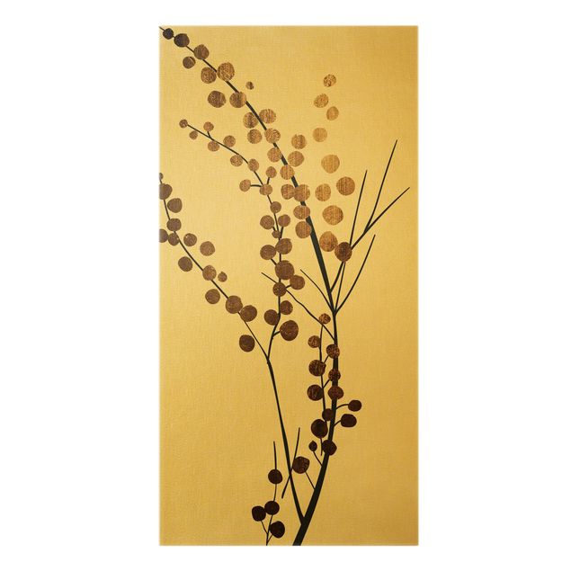 Bilder für die Wand Grafische Pflanzenwelt - Beeren Gold
