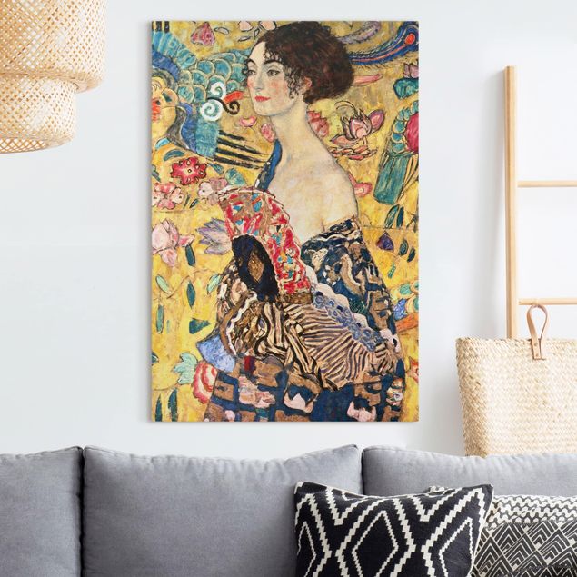 Wandbilder XXL Gustav Klimt - Dame mit Fächer