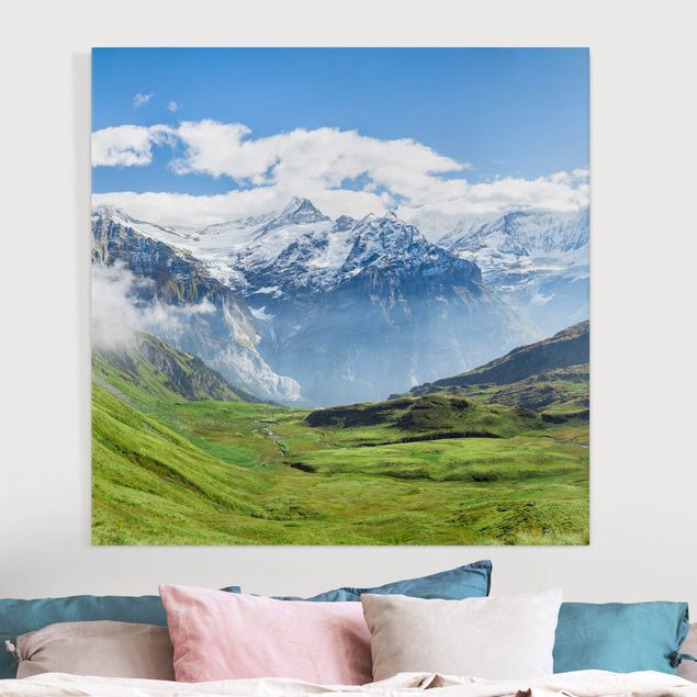 Leinwandbilder XXL Schweizer Alpenpanorama