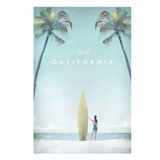 Retro Wandbilder Reiseposter - California