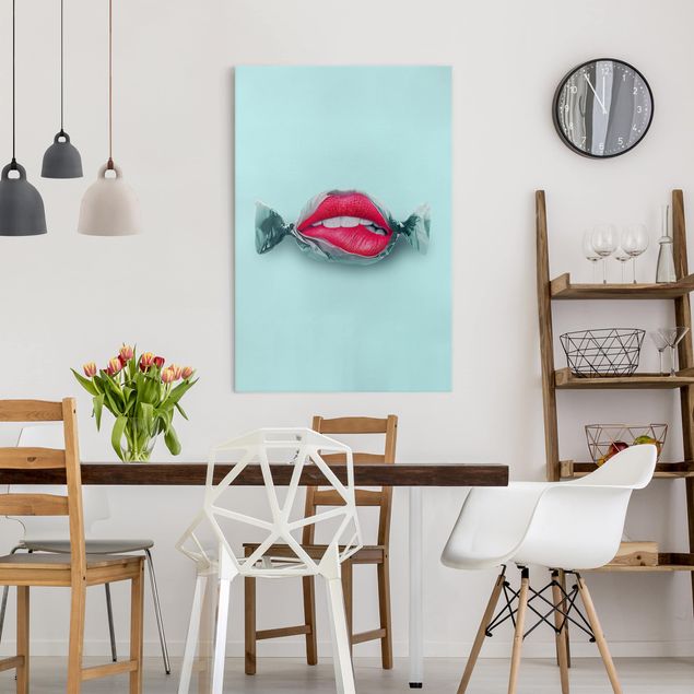 Schöne Wandbilder Bonbon mit Lippen