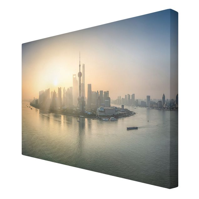 Bilder auf Leinwand Pudong bei Sonnenaufgang