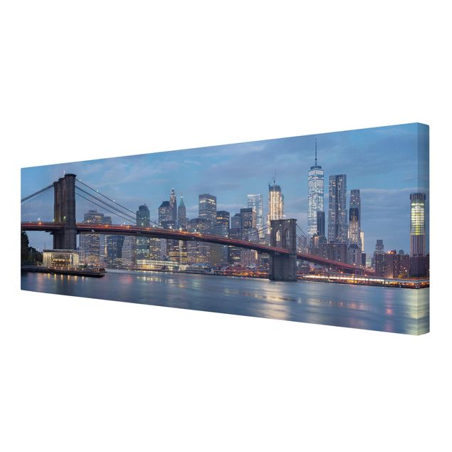 Leinwandbild - Brooklyn Bridge Manhattan New York - Panorama 1:3