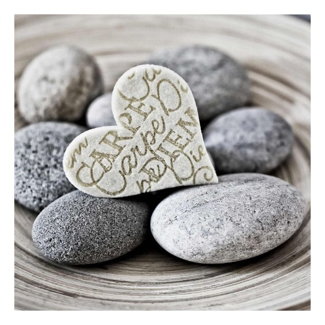 Schöne Leinwandbilder Carpe Diem Herz mit Steinen