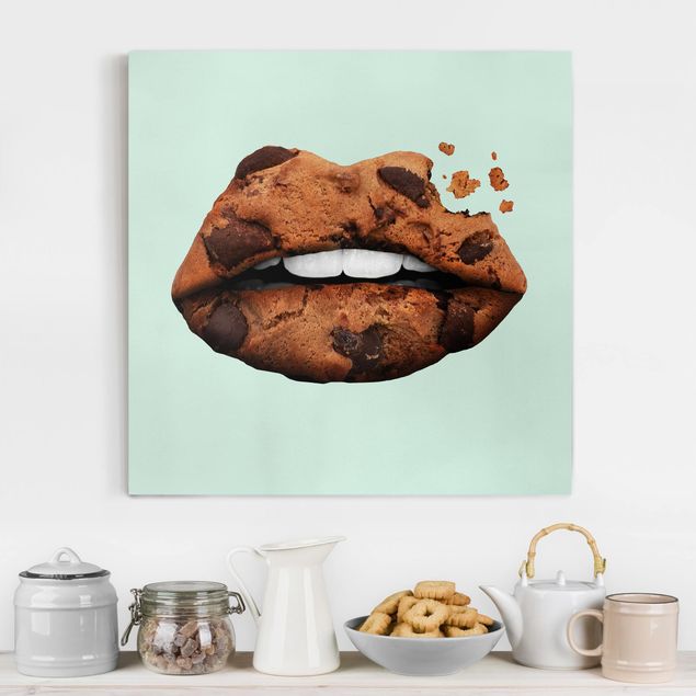 Wandbilder XXL Lippen mit Keks