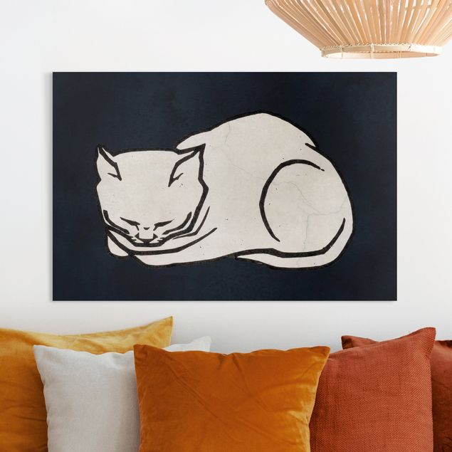 Leinwandbilder XXL Schlafende Katze Illustration