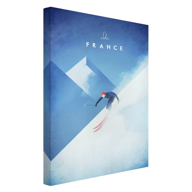 Kunstdrucke auf Leinwand Reiseposter - Ski in Frankreich