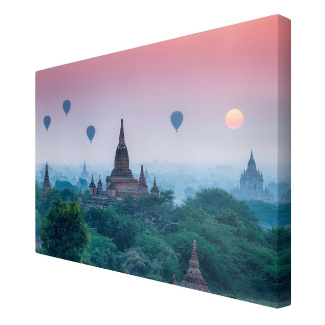 Bilder für die Wand Heißluftballons über Tempelanlage