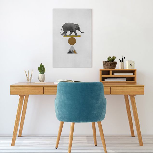 Leinwandbilder Wohnzimmer modern Balancekunst Elefant