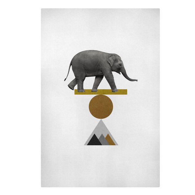 Bilder auf Leinwand Balancekunst Elefant